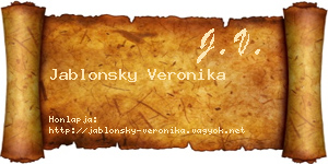 Jablonsky Veronika névjegykártya